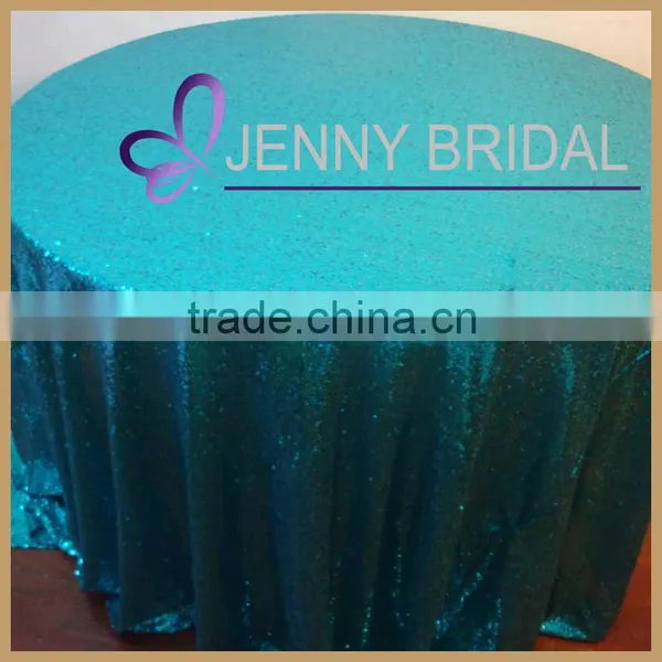 SQN#24 Wholesale 132" Round Champagne Rose Gold Sequin Table Cloth Quality Choice photo-4