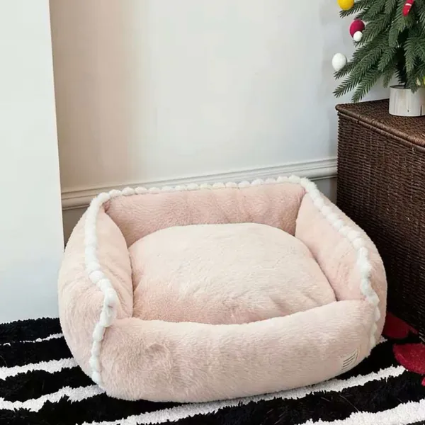 Luxury Round Plush Pet Bed With Removable Cover for Cats and Puppies photo-5