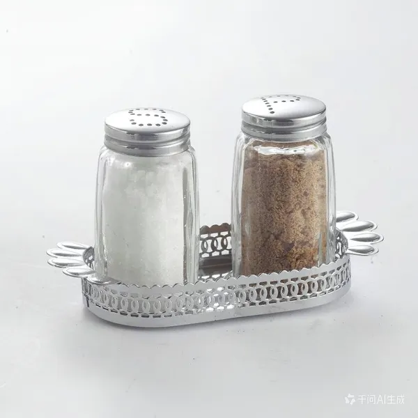 SALT AND PEPPER SHAKER SET WITH BASKET