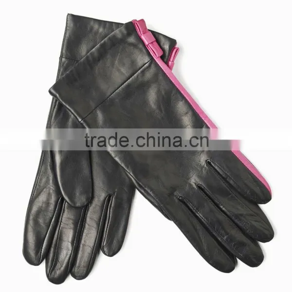 Winter Real Sheepskin Leather Gloves Women Bike MotorCycling photo-6