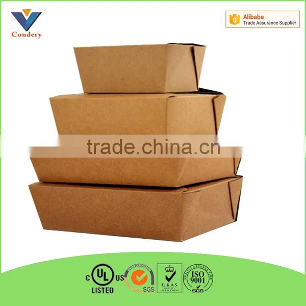 Custom Fit High Temperature Kraft Paper Material Take Away Fast Food Box photo-4