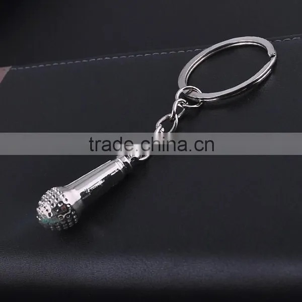 Factory Direct Metal Keychain Key Ring Creative Gift Microphone Keychain photo-2