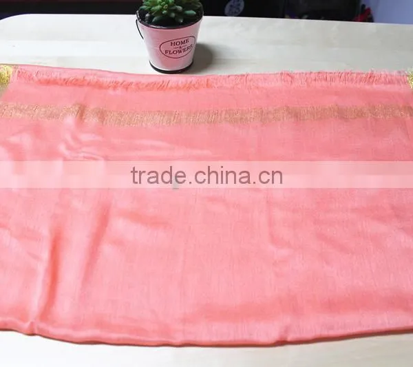 Fashionable Cotton Gold Thread Square Scarf Cotton Long Scarf Twill Scarf