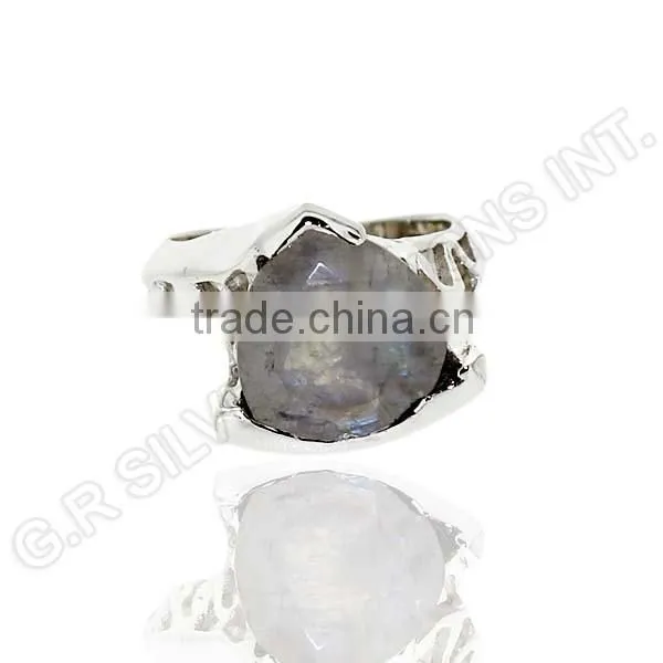 Natural Heart Rainbow Moonstone Gemstone Rings Jewelry,sterling Silver Wholesale Women Rings Jewelry photo-2