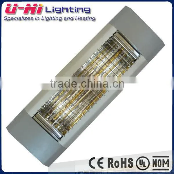 Outdoor Cafe Bar Heater Electric Patio Heater Wall Ceiling With Gold Coated Lamp