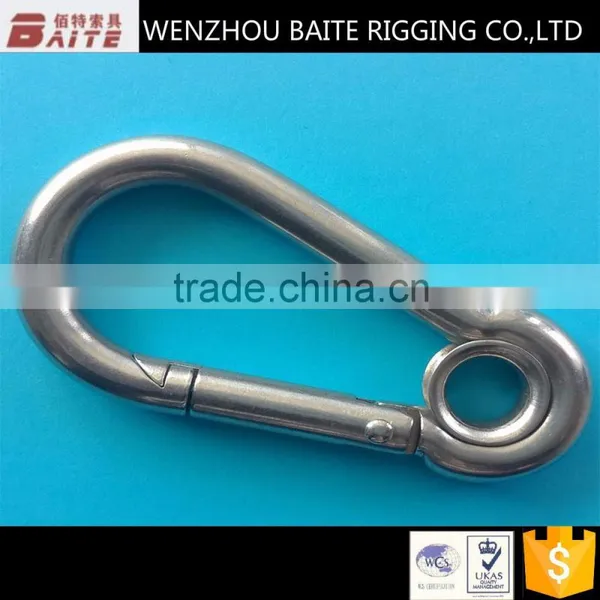 8mm STAINLESS STEEL SNAP HOOK WITH EYELET DIN 5299 FORM A photo-3