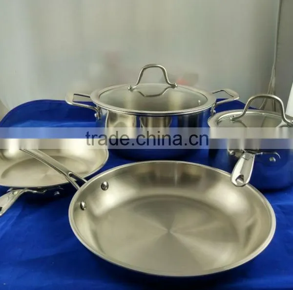 Quality Tri-ply(3 Layers) Non Stick Stainless Steel Fry Pan Induction Bottom photo-2