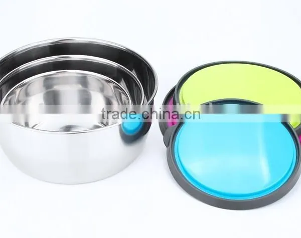 Stainless Steel Metal Rice Mixing Bowl With Silicone Lid photo-6