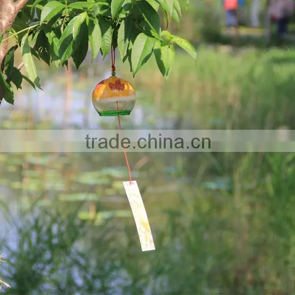 Outside Drawing Glass Wind Chime With Plastic Card
