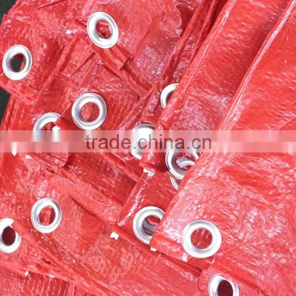 China PP /PE TARPAULIN High Density Polyethylene Leno Woven Fabric 3 Feet Aluminum Eyelet 16x16 Mesh Triangle Plastic Corner