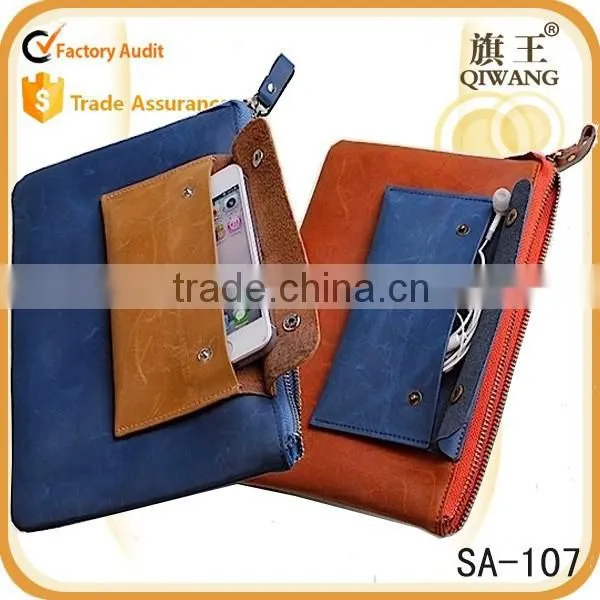 Real Leather Portfolio for Ipad Fashion Tablet Case Phone Accessories Storage Bag
