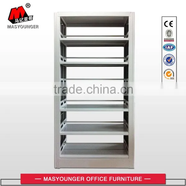 Single unit metal bookshelf double face school bookshelf
