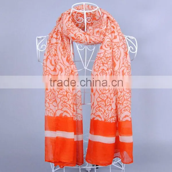 Fashion Flower Pattern Scarf Women Voile Scarves 180*90 Pashmina Shawls Muslim photo-4