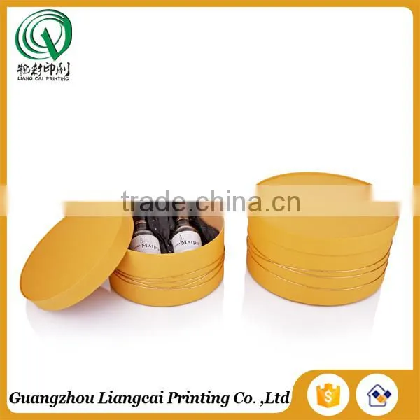 Eco-friendly Bio-degradable Cusyom Thin Round Light Box for Wine Paper Box Packing photo-2