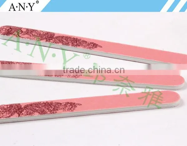 Nail Shape and Polishing Leaves Printing Pink Sandpaper Nail File Customized photo-4