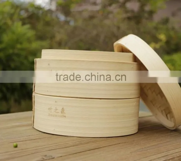 Various Printed 12 Inch Bamboo Steamer One Layer One Lid