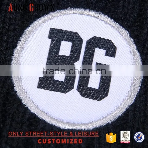 Custom Acrylic Cuff Beanie Knitted Hat With Custom Patch photo-2