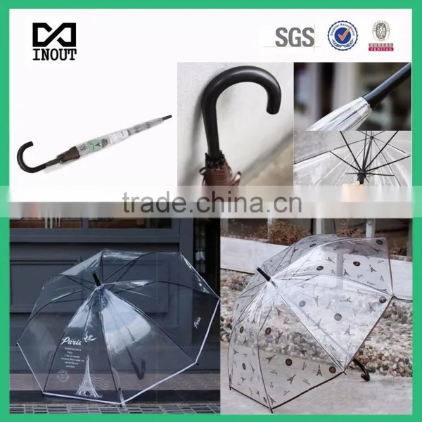 Clear Fashion Mustache Transparent Stick Bubble Umbrella