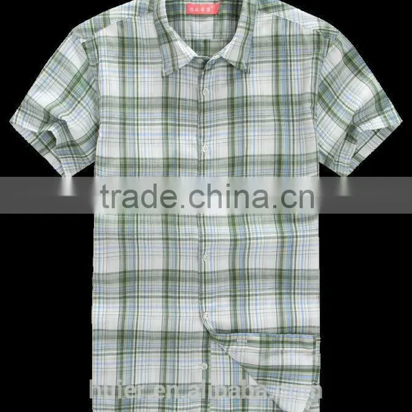 Open End Men Cotton Business Casual Plaids Shirt Check Shirt photo-5
