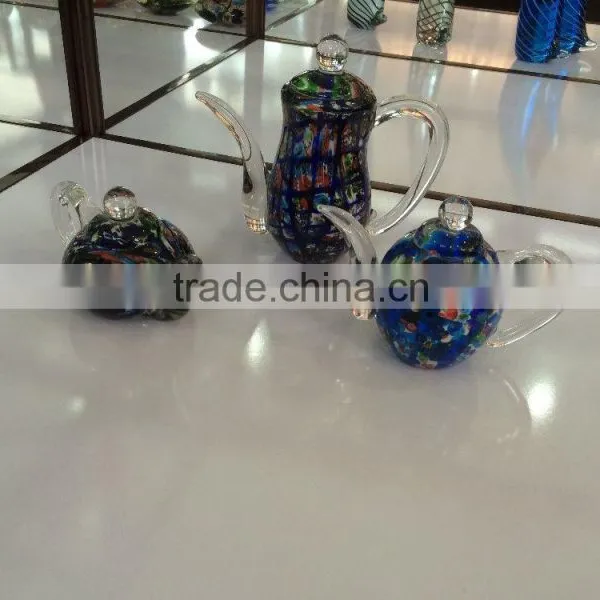 Glass Craft+Colourful+Teapot+Crystal Art