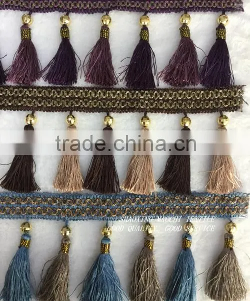Wholesale Tassel Fringes With Two Different Colors for Home Textile Accessory photo-2