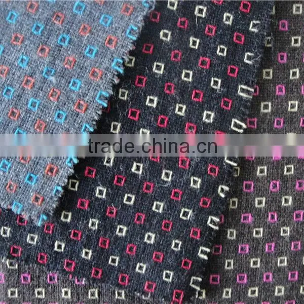 Plaid and Jacquard Wool Fabric