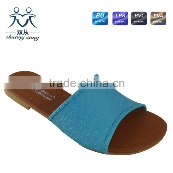 Malaysia Simple Style Hot Sale Summer Autumn PU Indoor Flat Slipper for Women photo-4