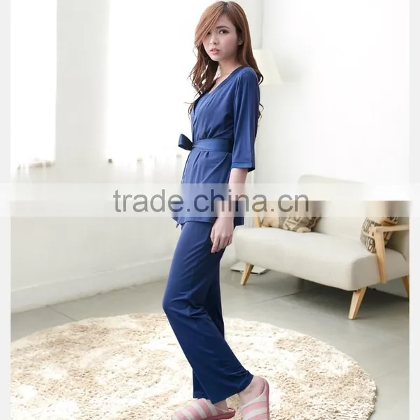 Comfortable Three-piece Suit Nursing Nightgown for Pregnant Women photo-2