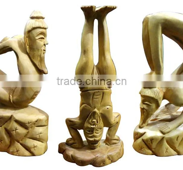 Yoga Yogi Statue India Handmade Handicraft Statue Murti Sculpture Artisan India Carving Guru Baba Ramdev photo-4