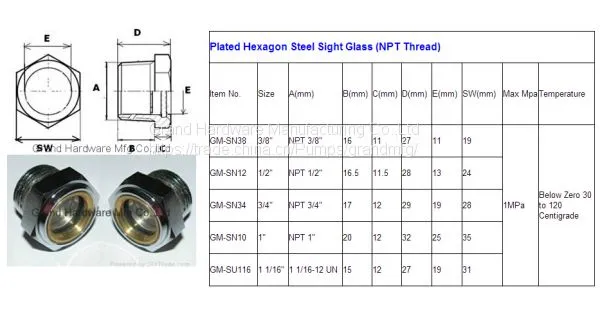 MNPT Thread 3/8 3/4 Compressor Oil Sight Glass for Pump Brass Oil Levels Indicator photo-4