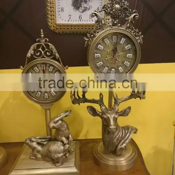 Silver Plated Lady Holding Desk Clock, White Marble Desk Clock, Luxury Home Decorative Desk Clock photo-6