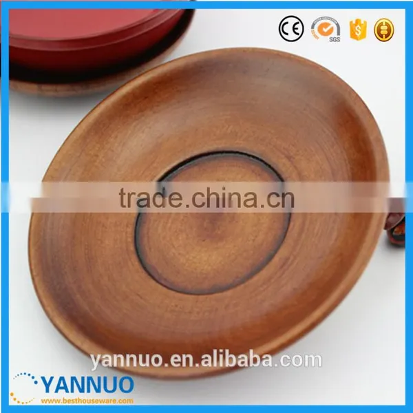 Natural Environmental Round Wood Snack Plate, Wooden Dry Fruit Tray