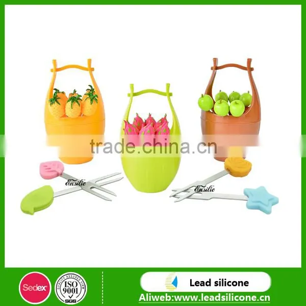 Creative Home Party Decor Gift Silicone Snack Dessert Fruit Forks photo-2