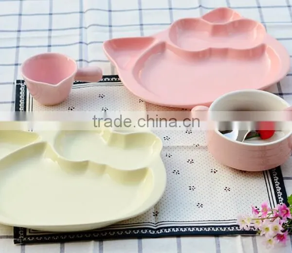 10inch Microwave Oven and Dishwasher Saftey Cat Shape Ceramic Plate Cute Ceramic Plate photo-3