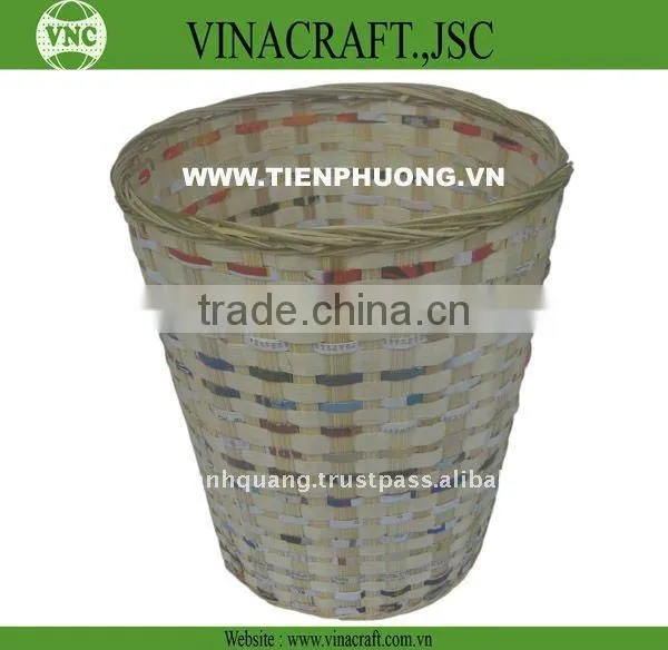 Bamboo Waste Basket Set of Two