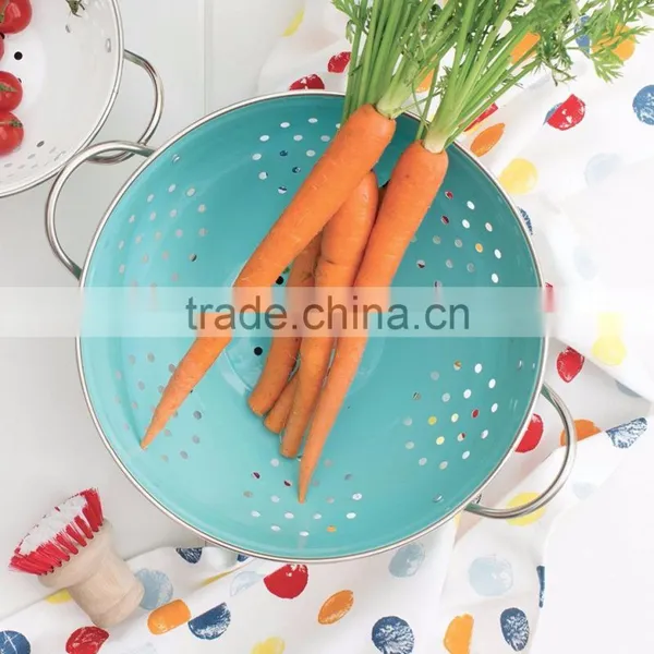 Round Metal Self Draining Pasta Bowl Kitchen Food Washing Strainer Vegetable Conlander photo-4