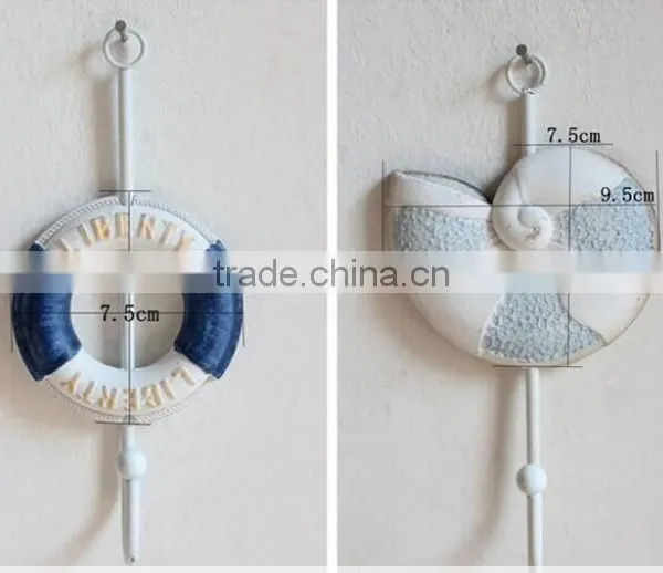 CY077 Mediterranean Style Decorative Wall Hanging Tag Hook Decorative Wall Hanging Tag Fish Animal Seashell Hanging Tag photo-4