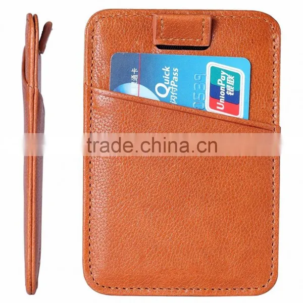 2017 RFID Blocking Premium Top Grain Leather Pull Tab Slim Card Holder Thin Minimalist Front Pocket Wallet With High Capacity photo-2