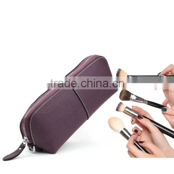 The First Layer of Leather Makeup Bag Ladies Hand Bag South Korean Portable Travel Package photo-3