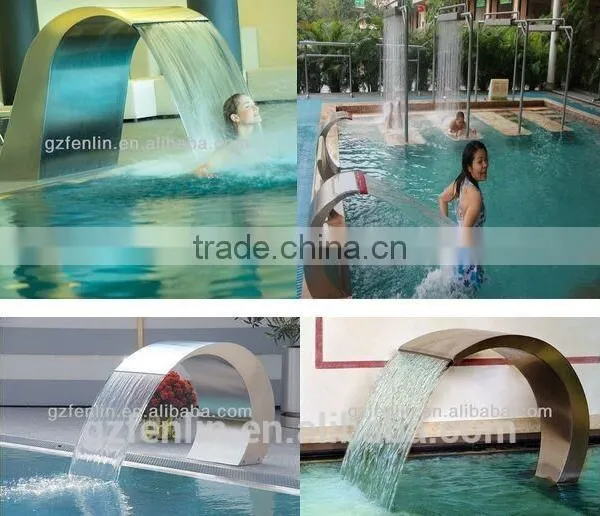 12 Years Factory Made Swimming Pool Stainless Steel Waterfall photo-3