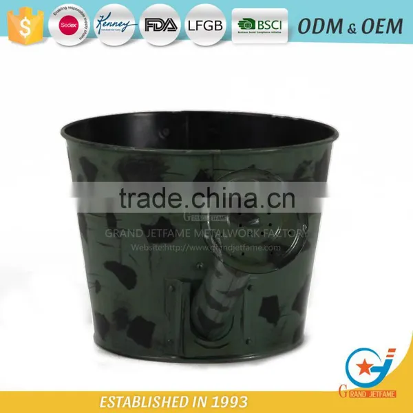 8 Inch Galvanized Flower Planters Pots for House Plants Metal Plant Pot photo-3