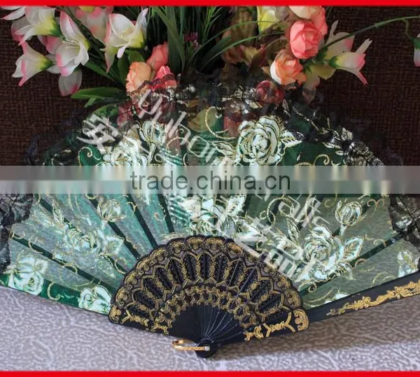 Beautiful and Colorful Plastic Lace Fan photo-3