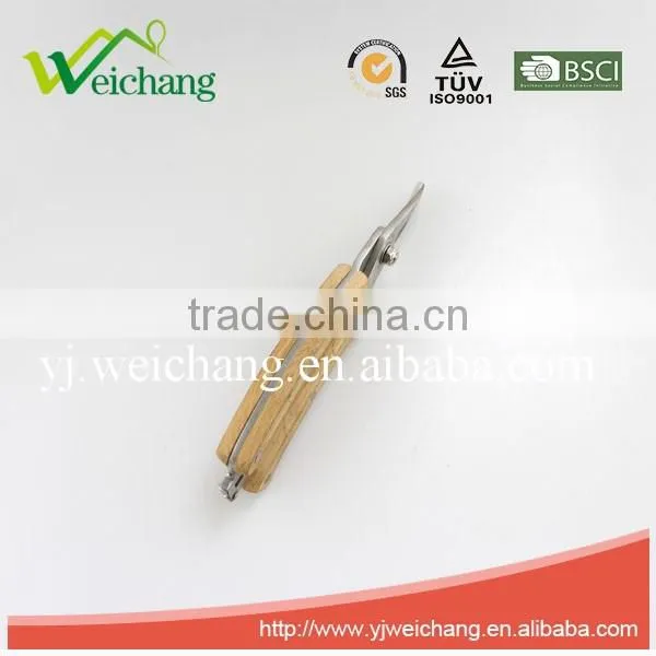WCJ1205 Garden Scissors Stainless Steel Scissors Beech Wood Handle Bypass Pruning Shears photo-6