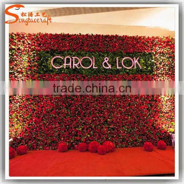Colorful Artificial Flower Wall With Wholesale Flower Wall Backdrop Artificial Flower Wall photo-3