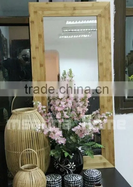 Press Bamboo Frame Mirror