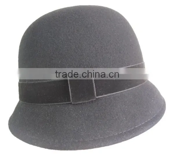 Wool Fashion New Vintage Women Fedora Wool Cloche Hat photo-2