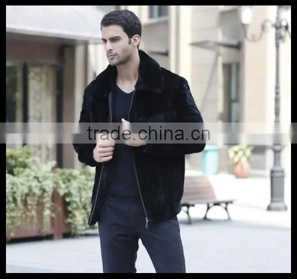Artificail Mink Fur Super Thick Wind Man Coat Fake Fur Overcoat Jacket photo-3