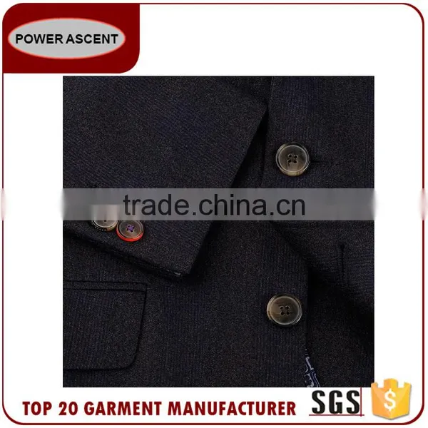New Design Half Lined Polyester Viscose Black Man Business Suit Jacket photo-3