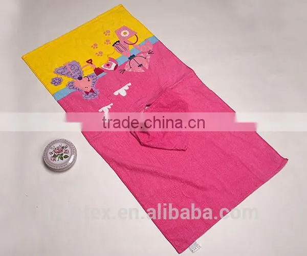 Trade Assurance Ring Spun Cotton Screen Printing Velour Kids Poncho Hooded Beach Towel photo-4