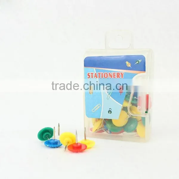 Box Packing Plastic Gear Shape Head Pin Customizable Colors Thumbtack Office Creative Stationery photo-2